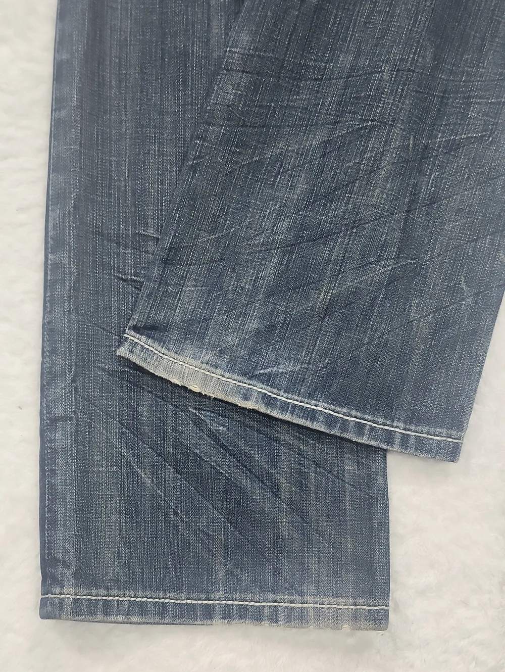 Mek Denim Men's Distressed Straight Leg Western Dubai Denim Jeans 34